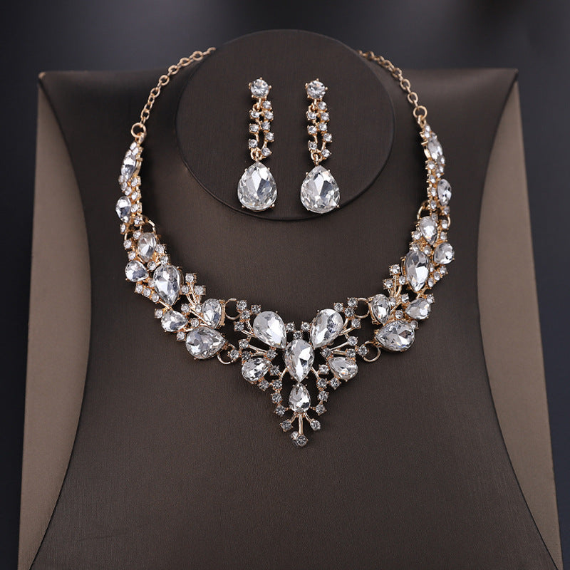Wholesale crystal rhinestone necklace earrings set