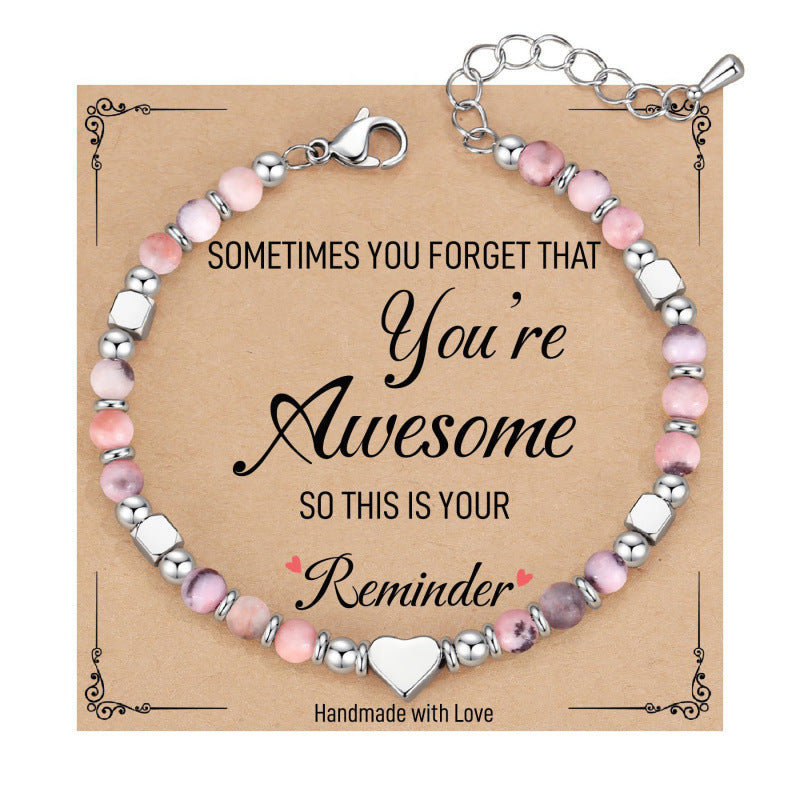 Wholesale Heart Shaped Emperor Stone Crystal Adjustable Bracelet Fashion Jewelry Gift
