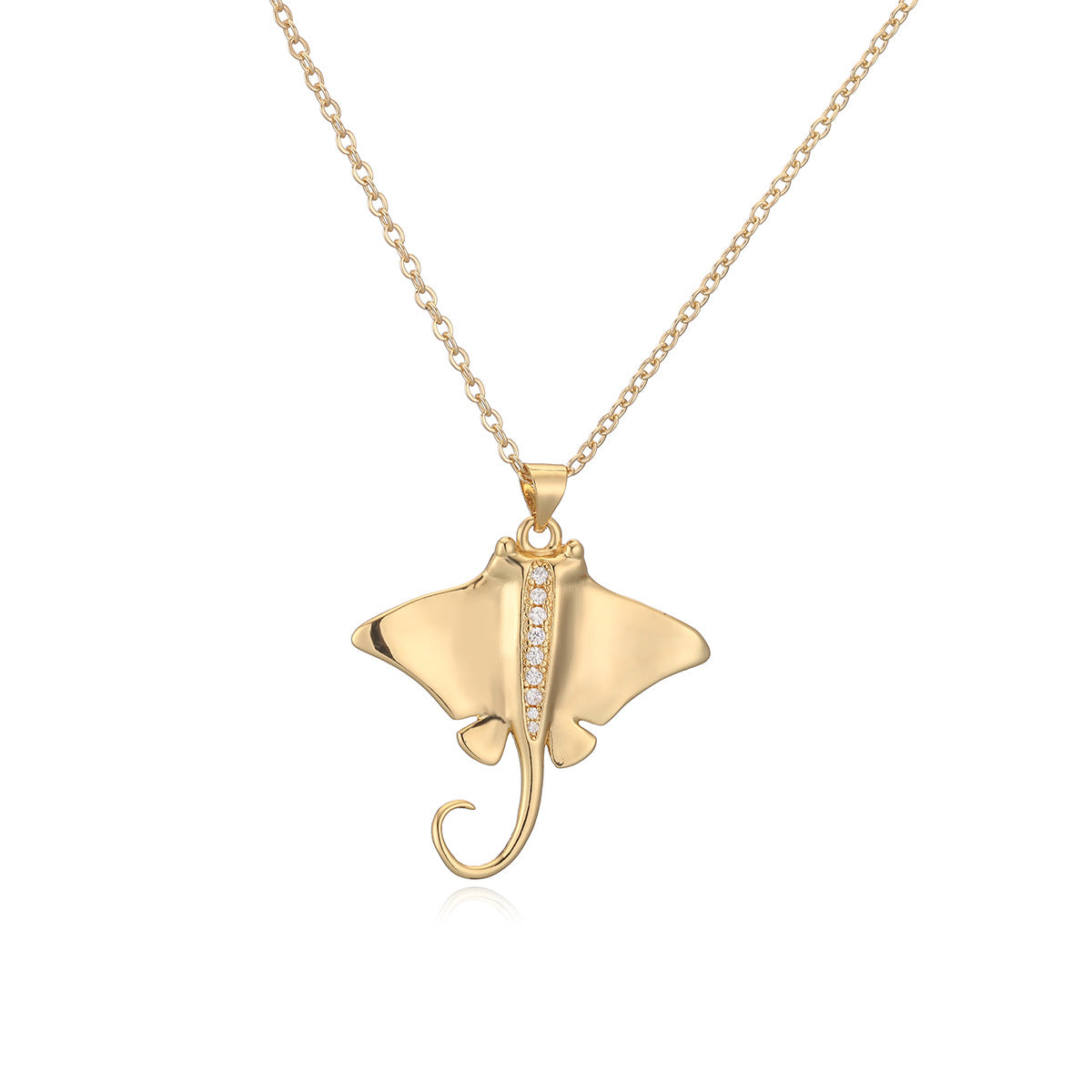 Wholesale Chic Women S Gold Plated Copper Zircon Turtle Pendant Necklace Layering Jewelry Party Gift Accessory Boutique Resale