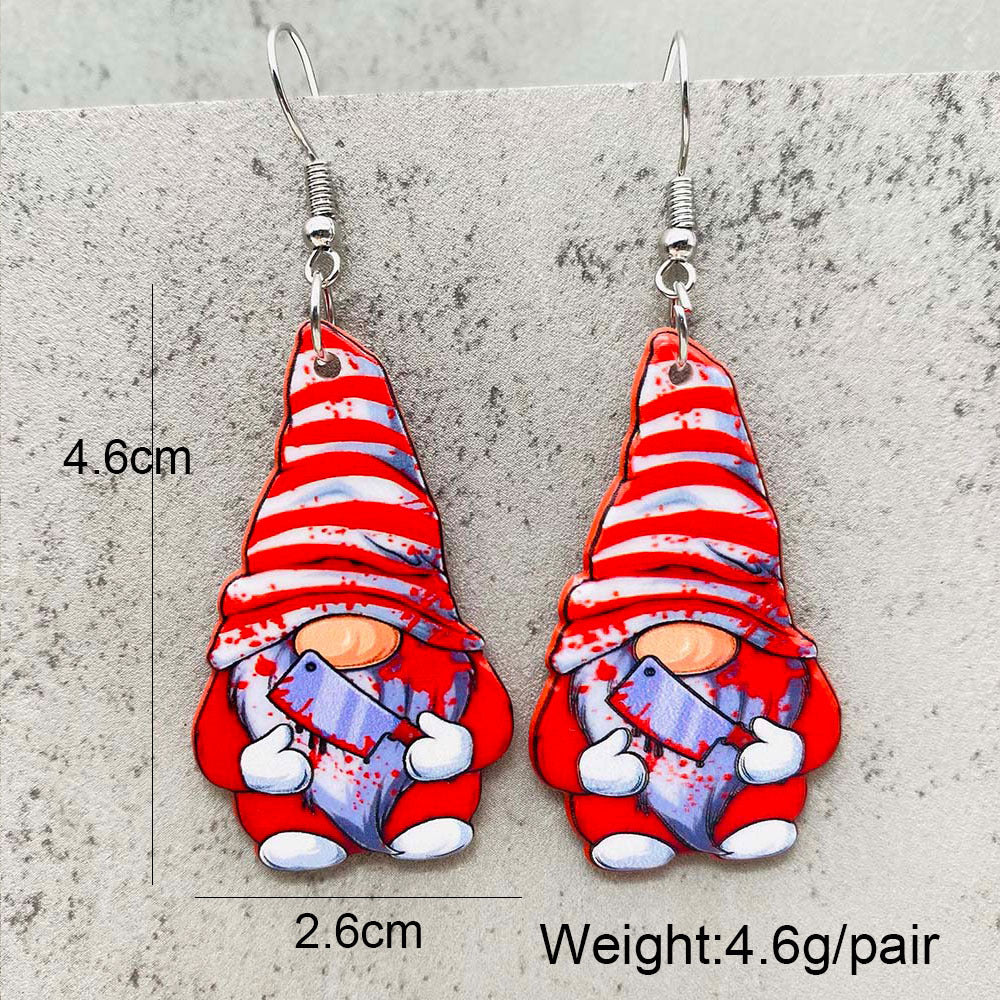Wholesale Christmas Snowflake Elk Bell Christmas Dwarf Acrylic Earrings ACC-ES-ChenY085