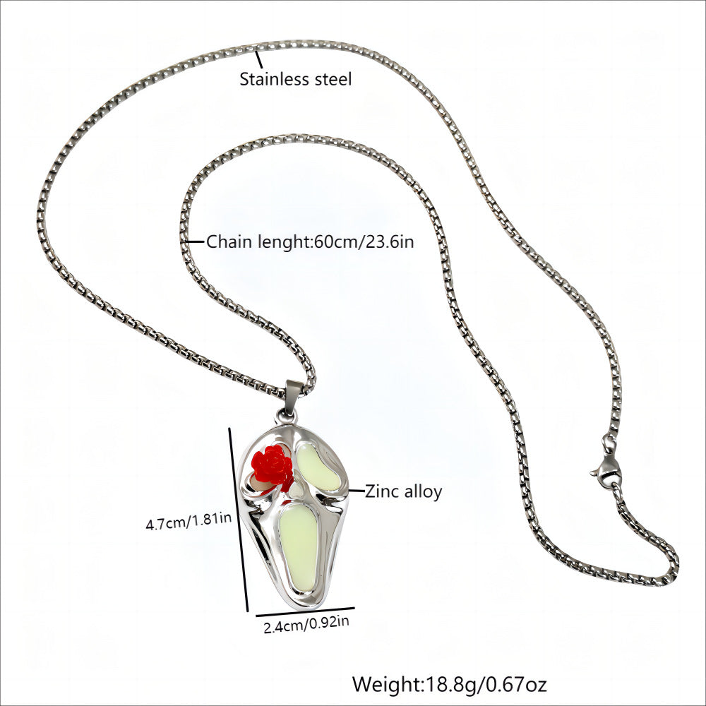 Wholesale   Exaggerated Luminous Skull Pendant  Necklace