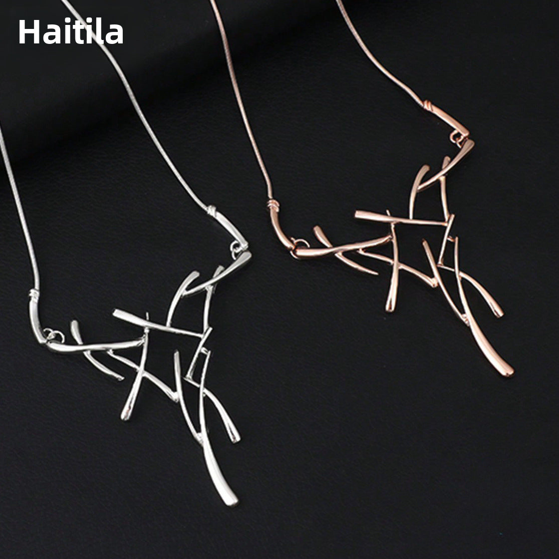 Wholesale irregular geometric tree branch clavicle chain necklace