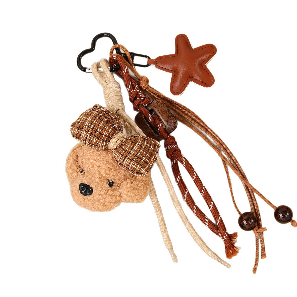 Wholesale Plush butterfly knot dog and star woven rope bag keychain