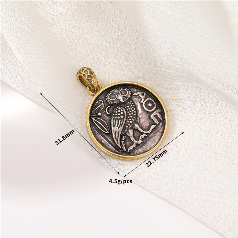 Wholesale Copper Greek Roman Retro Figure Pendant Necklace Fashion Accessory for Boutique Resale