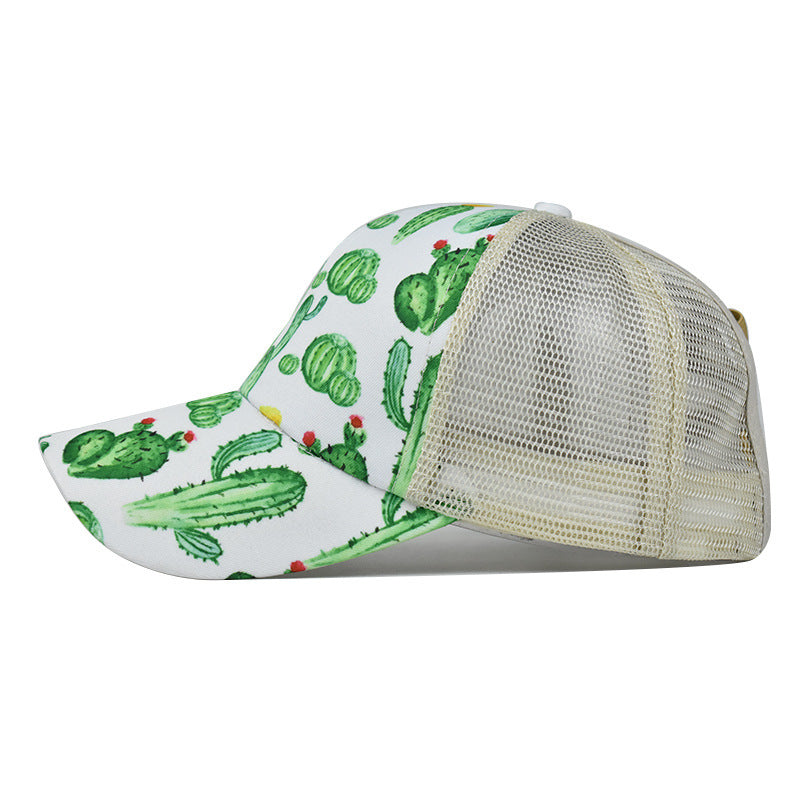Wholesale Cactus Ponytail Baseball Cap For Women Trendy Adjustable Sun Protection Hat Summer Casual