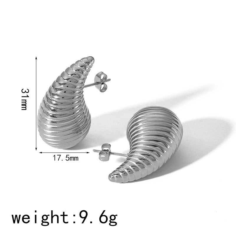 Wholesale 18K gold stainless steel titanium steel openwork earrings