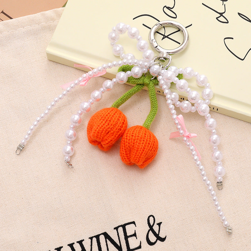 Wholesale  Wool Knitted Tulip Keychains
