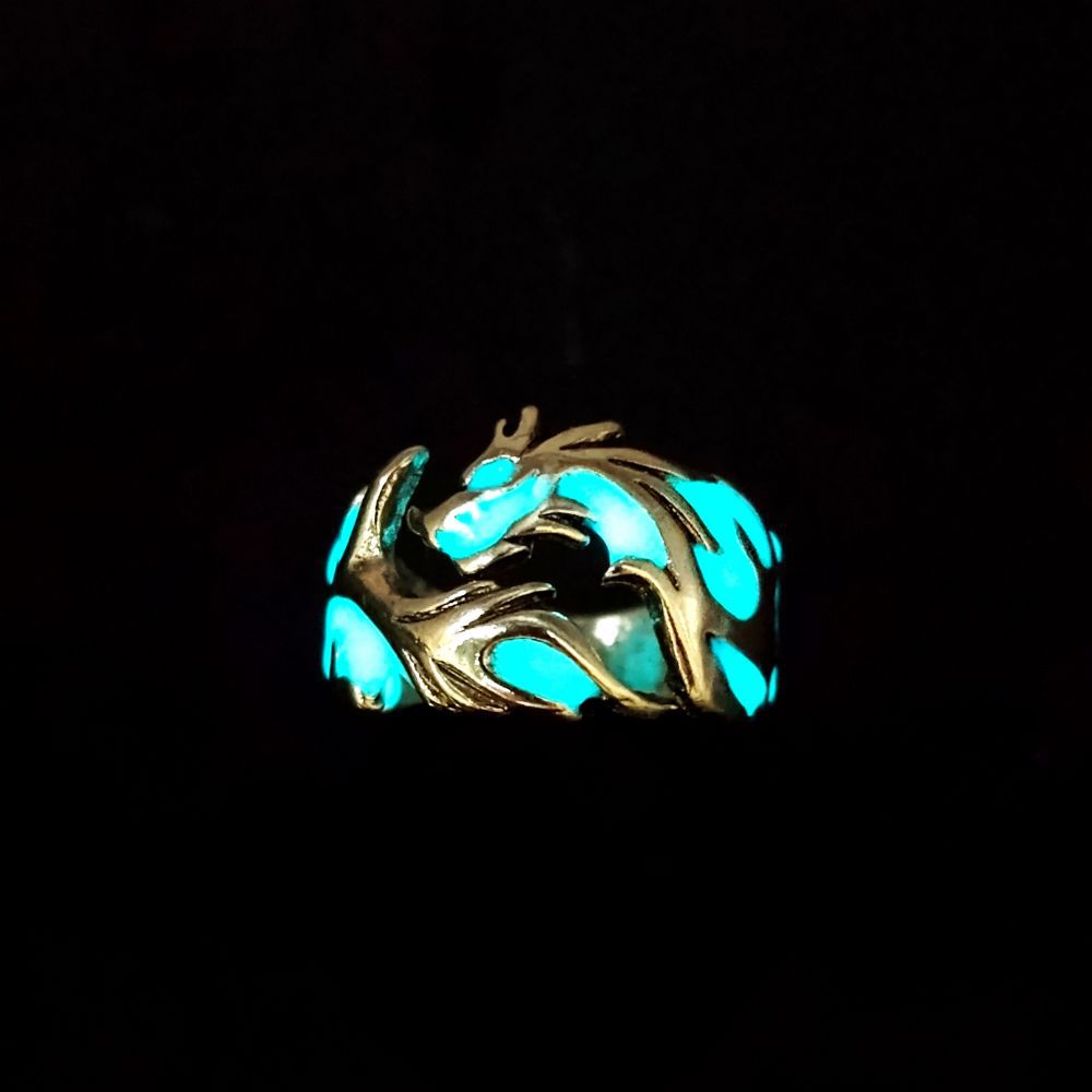 Wholesale Multicolor luminous dragon pattern men' s ring