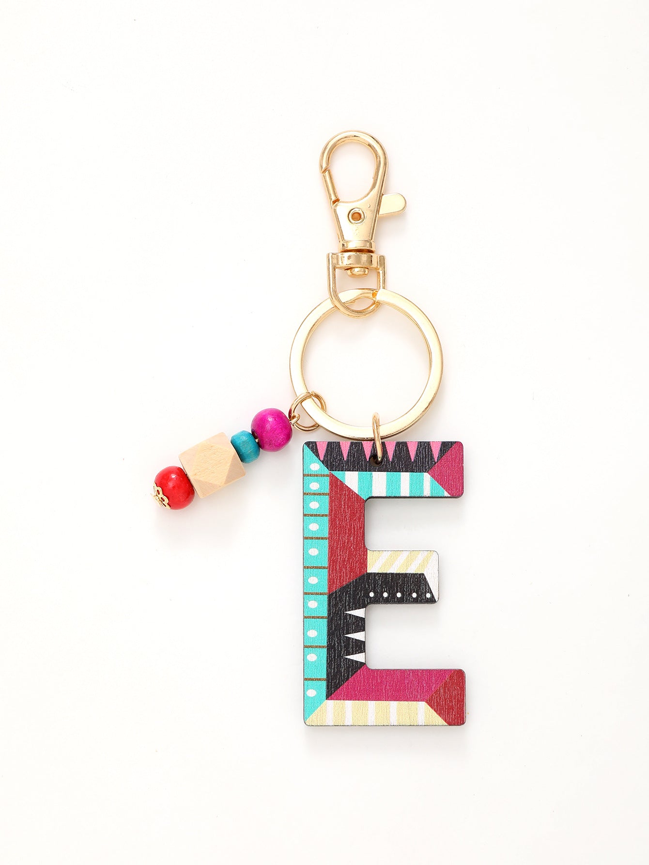 Wholesale Trendy Alphabet Bead Keychain Wooden Car Key Accessory Gift Boutique Resale