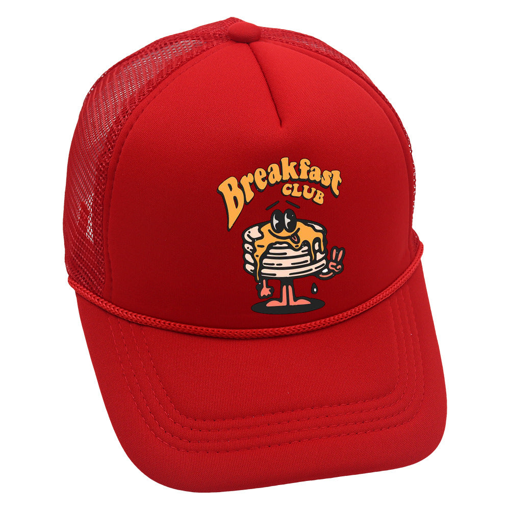 Wholesale Trucker Hat Hamburger Cartoon Print Baseball Cap Sponge Mesh Cap ACC-HT-HaiPu023