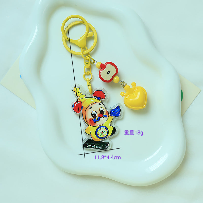 Wholesale Cute Red Apple Star Man Acrylic Relief Keychain