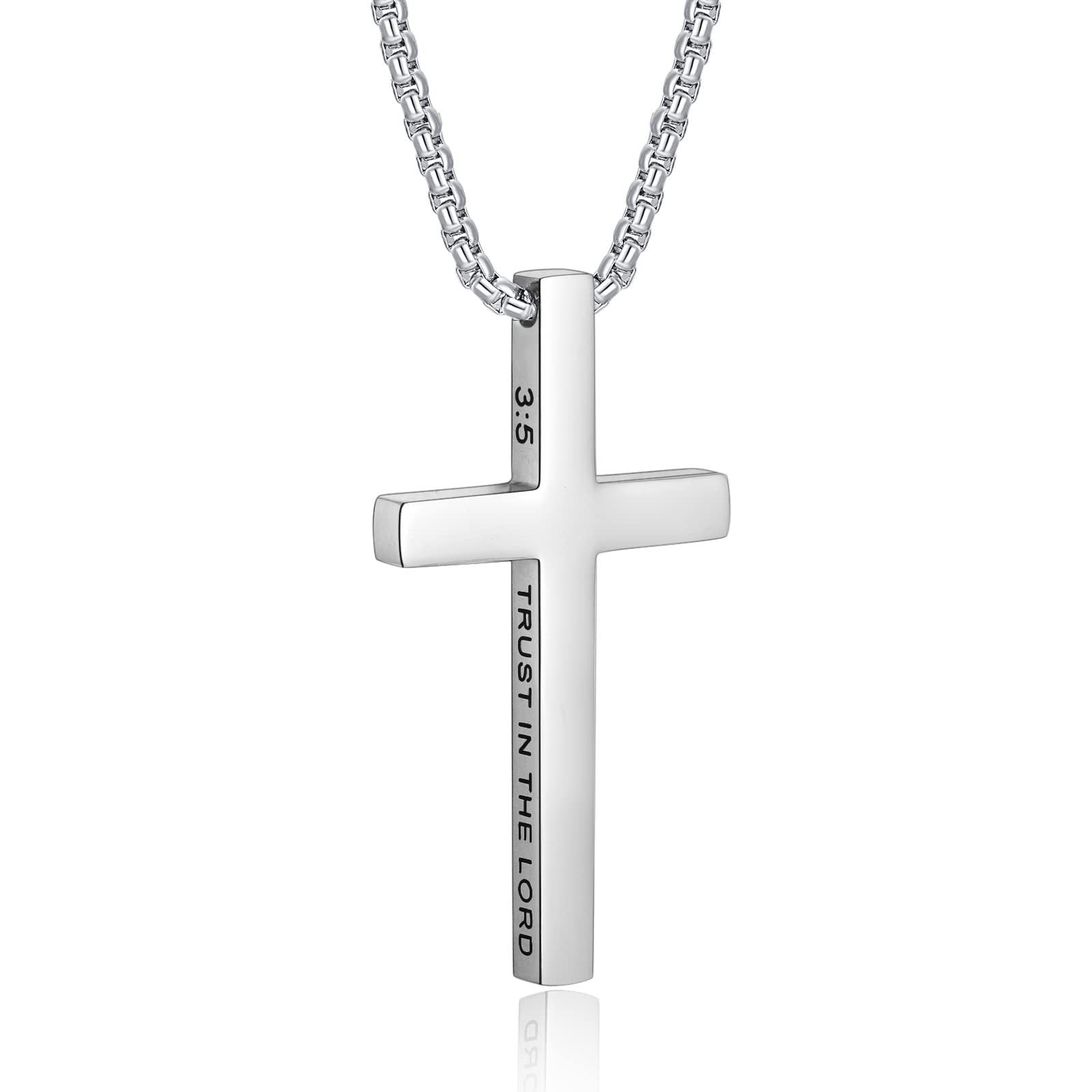 Wholesale Stainless steel engraved cross pendant necklace