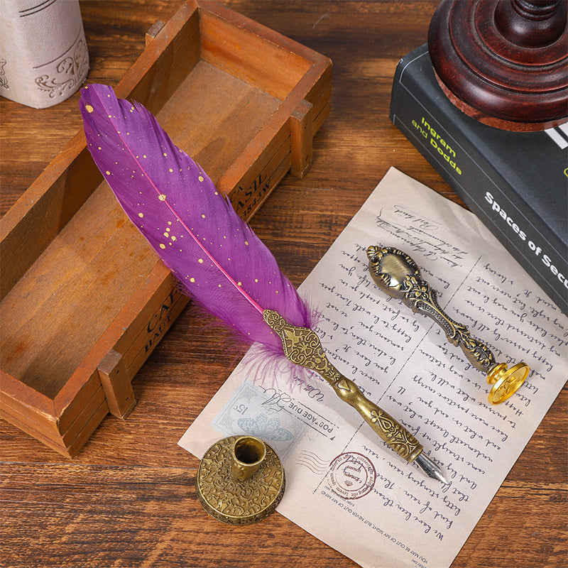 Wholesale Rainbow Color Feather Ballpoint Pen