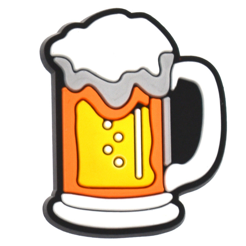 Wholesale Random 100pcs beer  PVC Soft Rubber Shoe Buckle Decoration