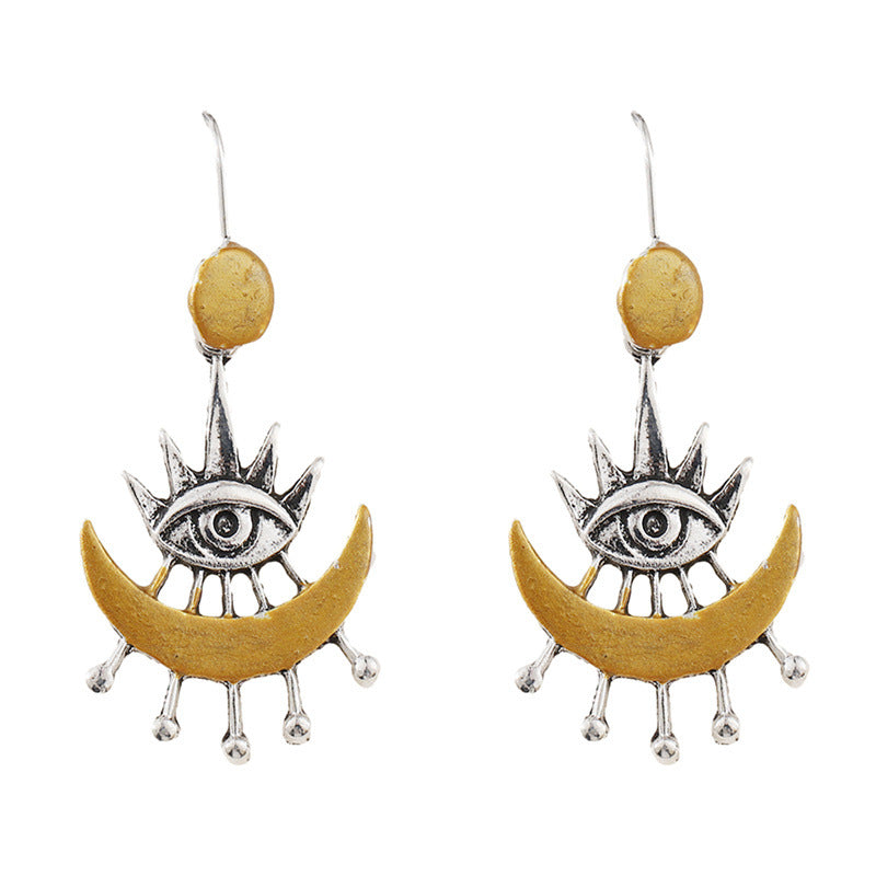 Wholesale Retro Eye Of Horus Moon Earrings For Women Stylish Party Jewelry Accessory