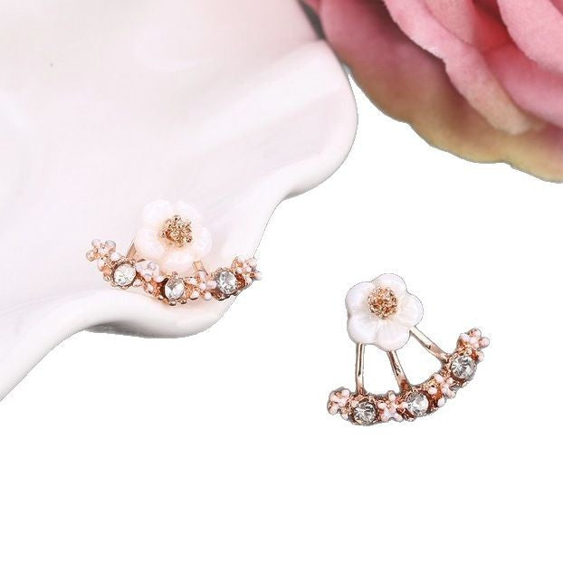 Wholesale  small daisy flower rear hanging earrings
