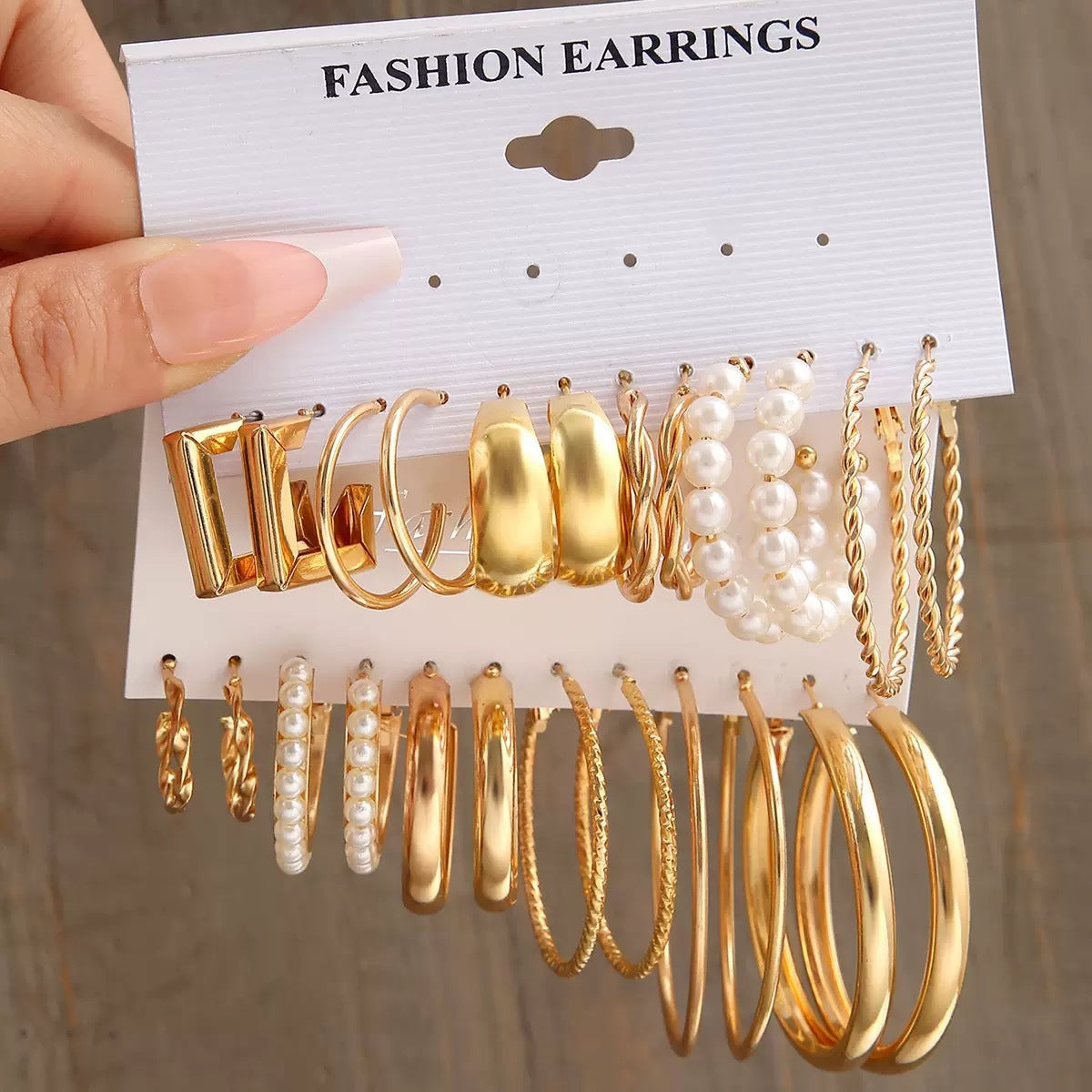Wholesale Alloy Geometric Square Earrings Set Ins Style Fashion Jewelry Accessory