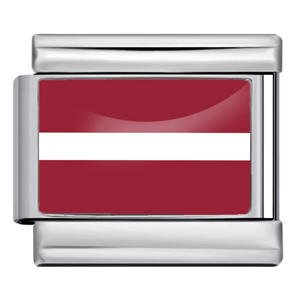 Wholesale 5pcs Italian Charm Bracelet 9mm DIY Splicing World Flag Series Stainless Steel Composable Bracelet