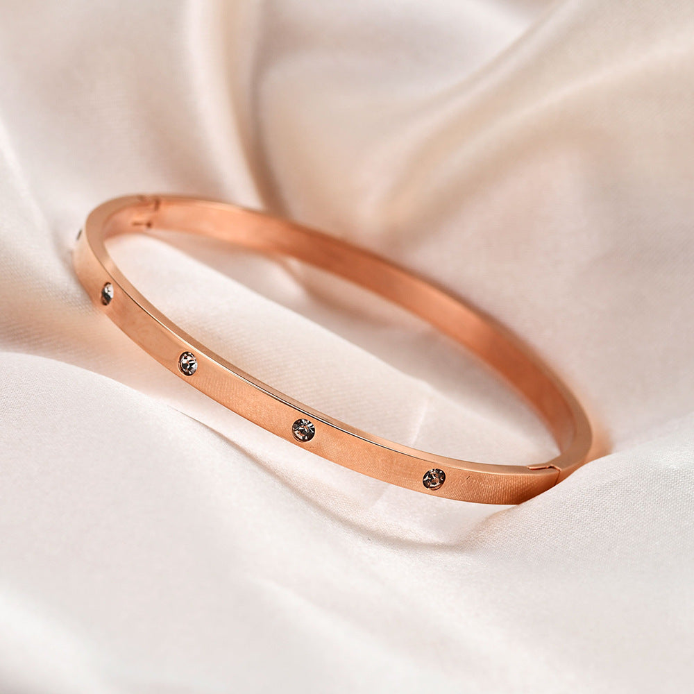 Wholesale  Stainless steel 4mm simple  fashion Diamond smooth bracelet