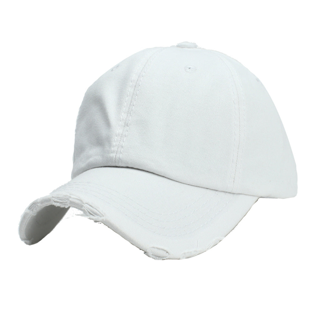 Wholesale Simple Ripped Denim Cotton Baseball Cap ACC-HT-RongZhao029