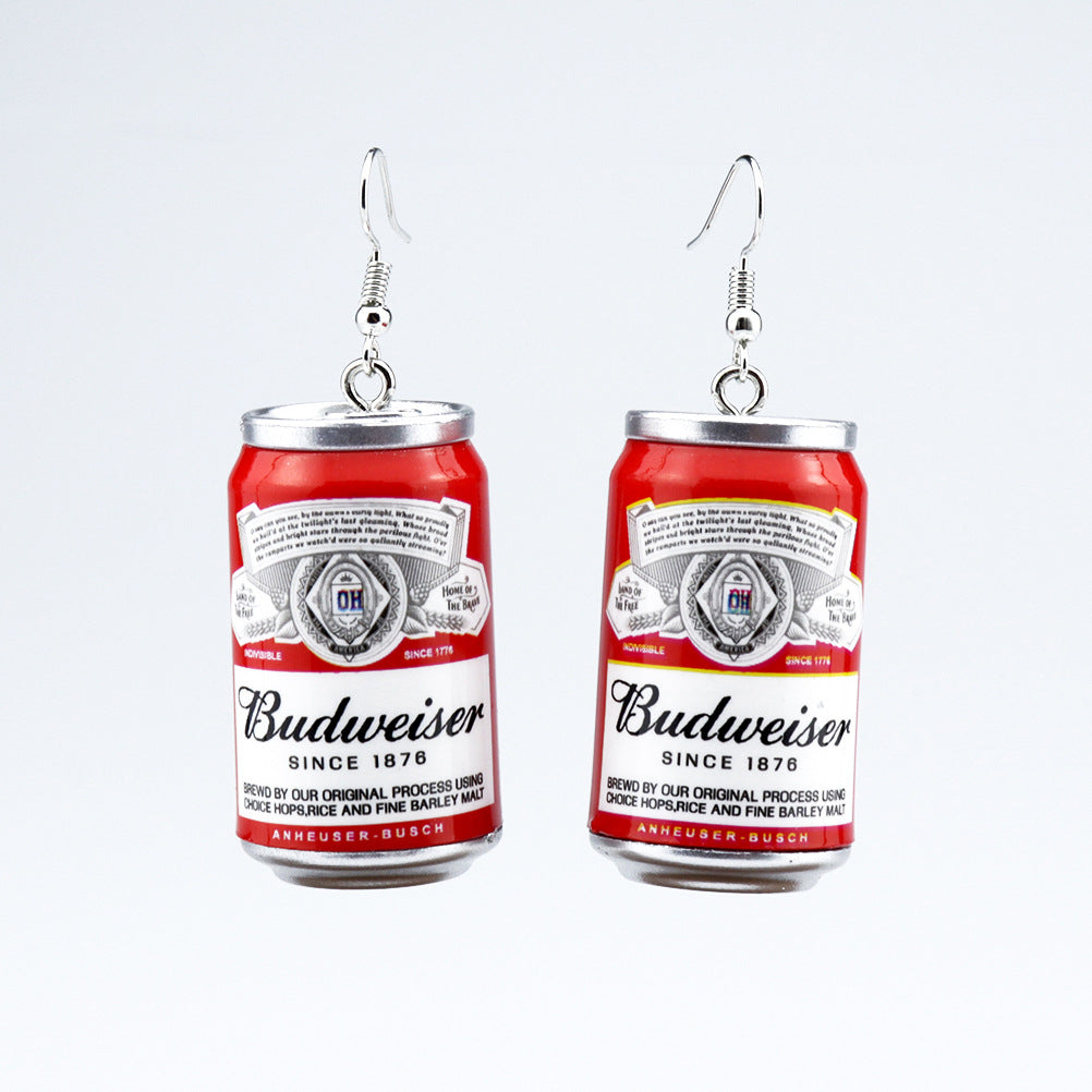 Wholesale Creative Beer Can Coke Earrings