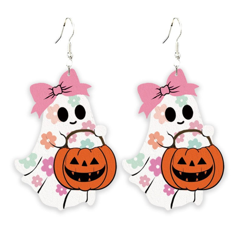 Wholesale 4pcs Cute Ghost Candy Jar Acrylic Earrings