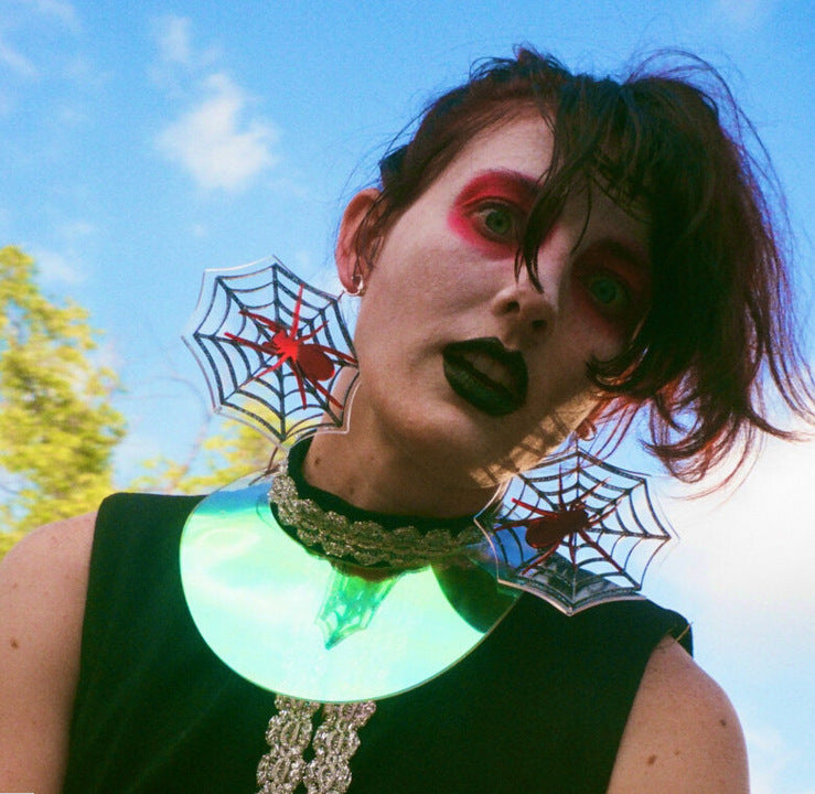 Wholesale Halloween Glitter Horror Pumpkin Knife Ghost Skeleton Skeleton Spider Acrylic Earrings ACC-ES-XP016