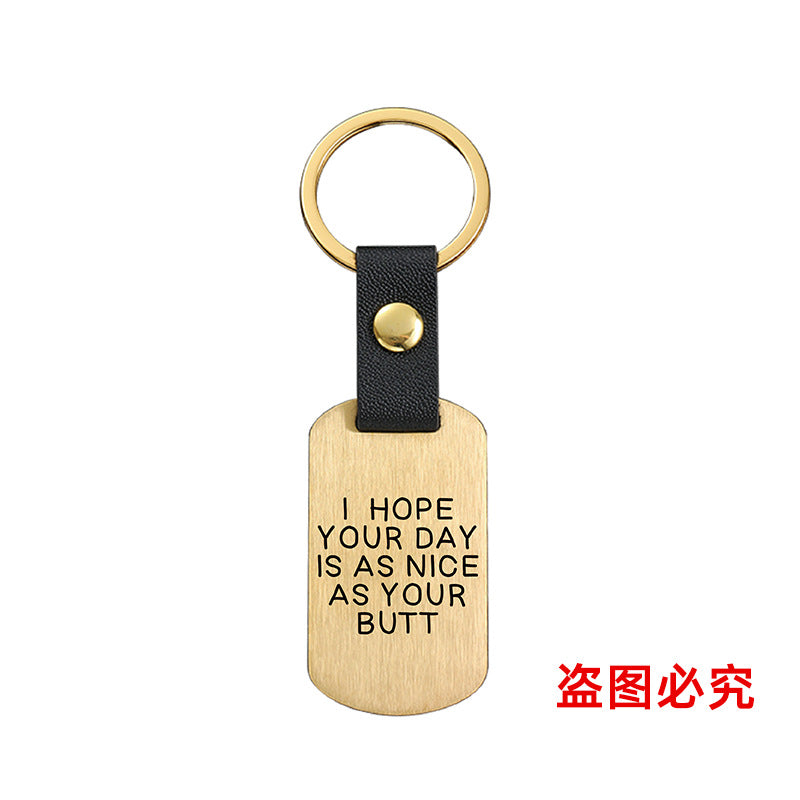 Wholesale Father's Day Metal Leather Keychains ACC-KC-GangGu029