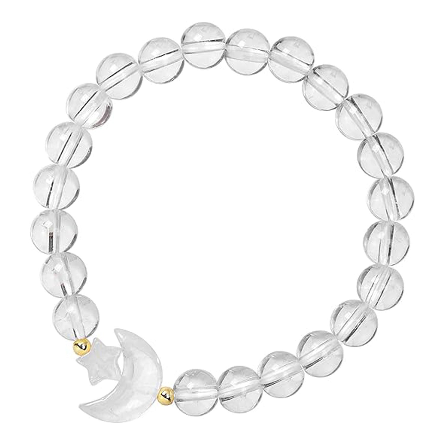 Wholesale Star Moon Crystal Bracelet 8mm Powder Crystal Obsidian  Bracelet