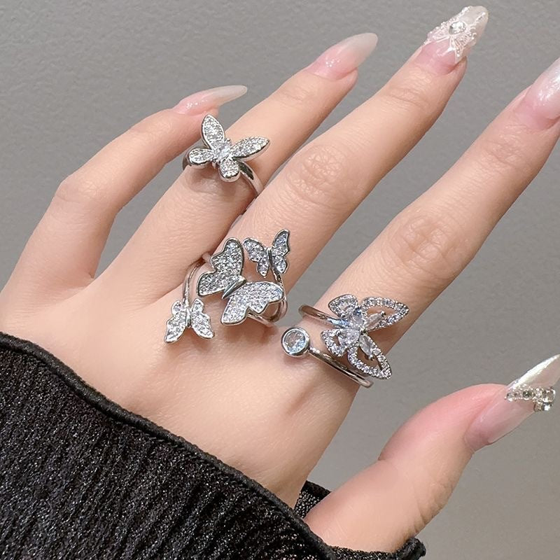 Wholesale Butterfly Design Open Ring Adjustable Stackable Chic Jewelry Accessory For Parties And Everyday Wear