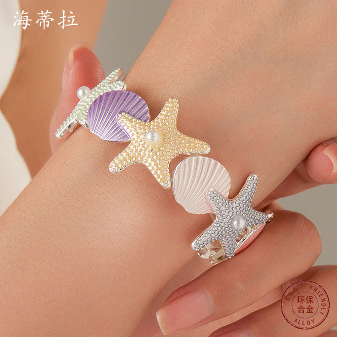 Wholesale colorful starfish elastic bracelet