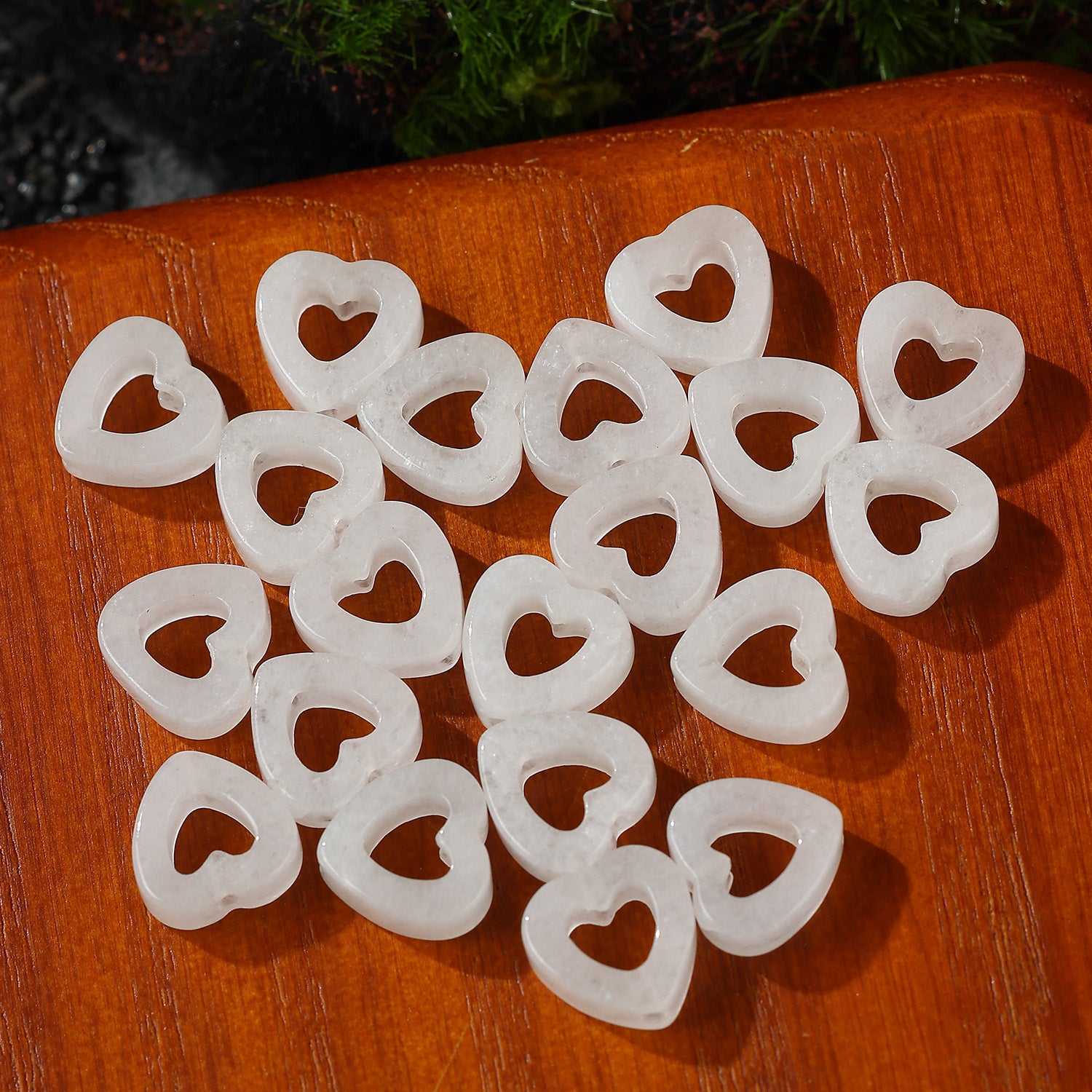 Wholesale 10mm Natural Crystal Agate Stone Hollow Heart Necklace  Pendant