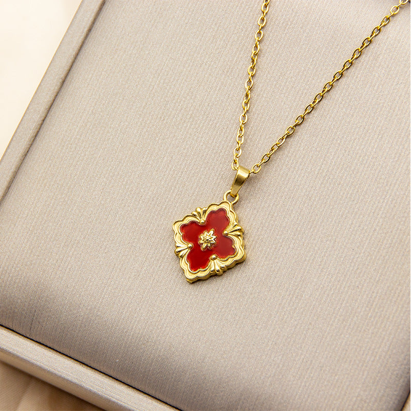 Wholesale Shell Four Leaf Flower Necklace ACC-NE-Xiangou003