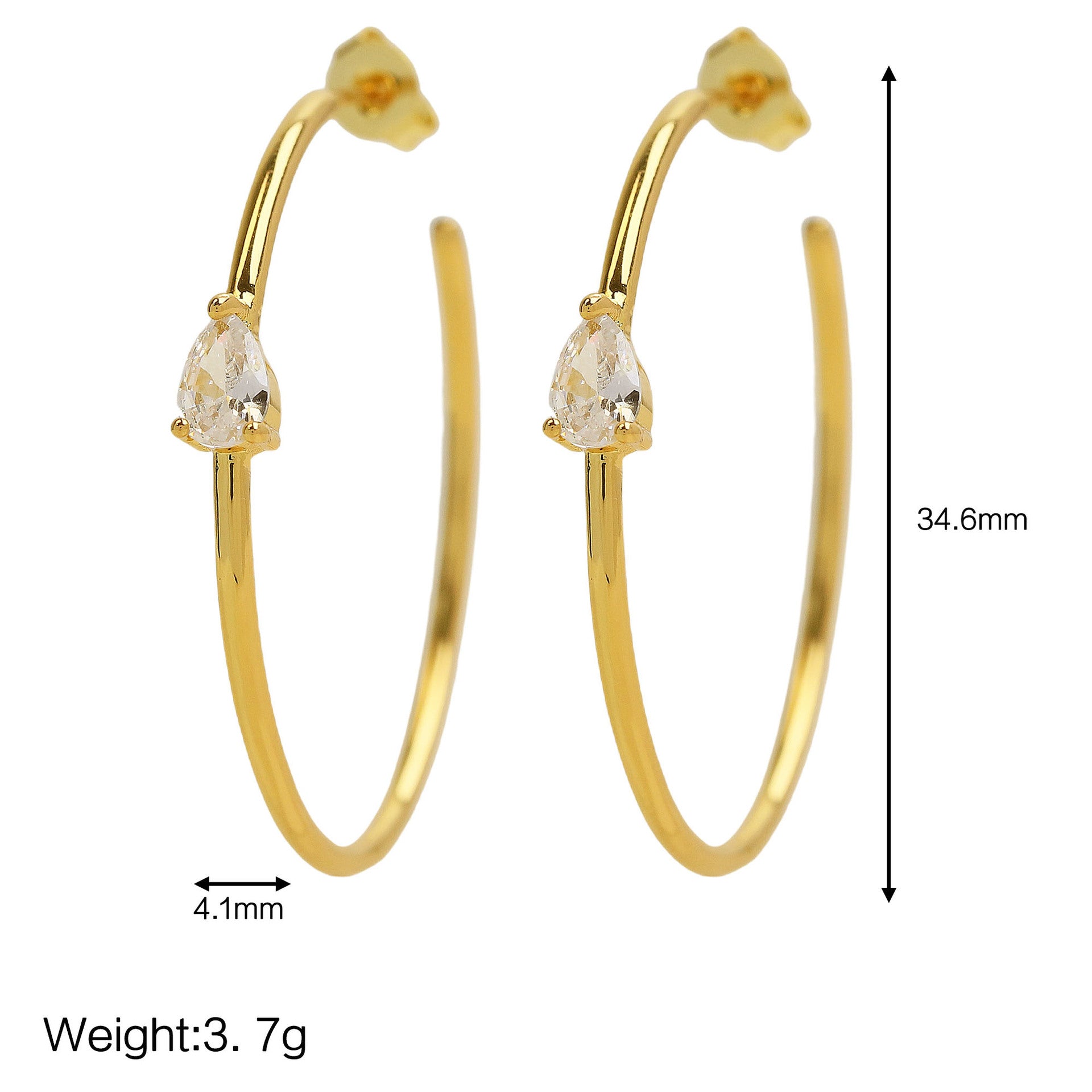 Wholesale 18k Golden Brass 30mm  Earrings