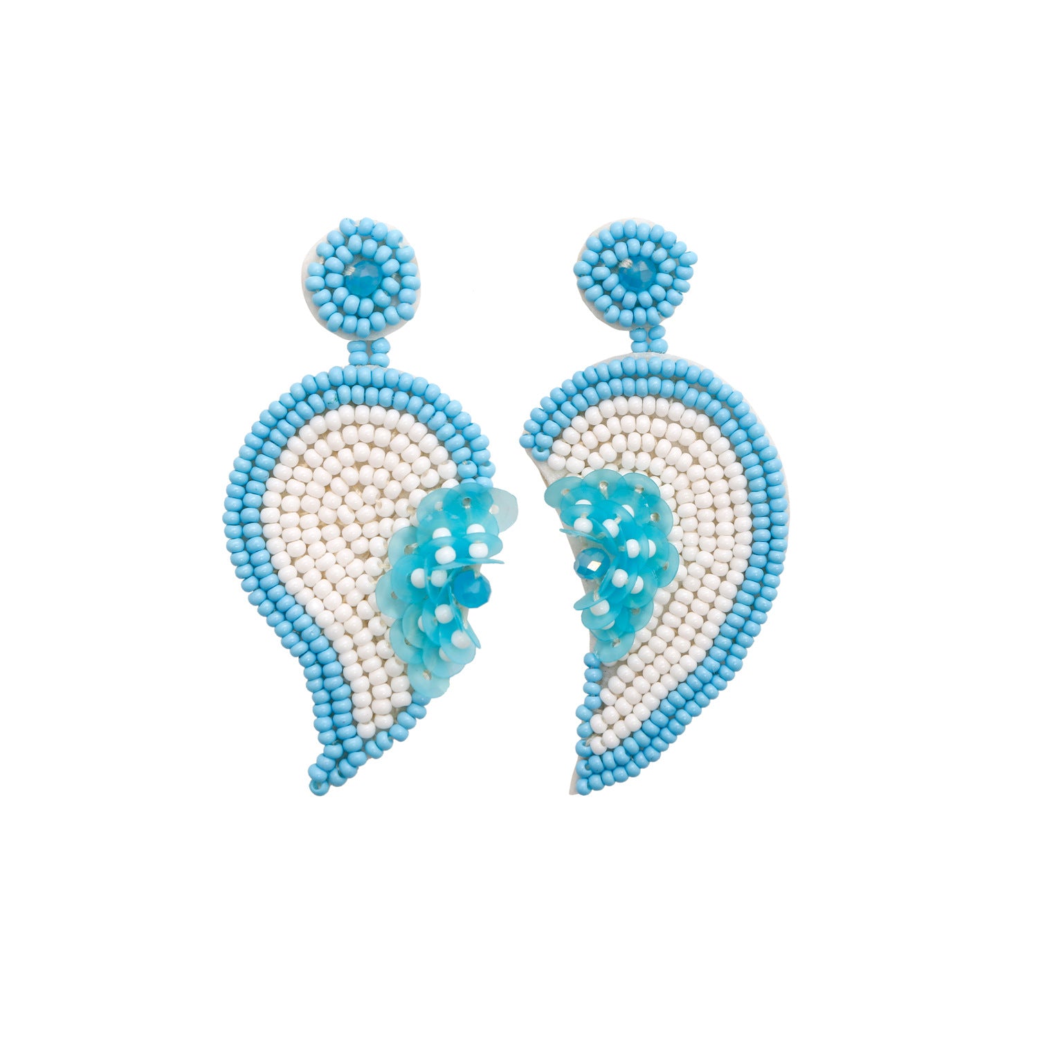 Wholesale Handmade Bead Earrings Love Heart Flower Holiday Style Rice Bead Earrings  ACC-ES-JieMi008