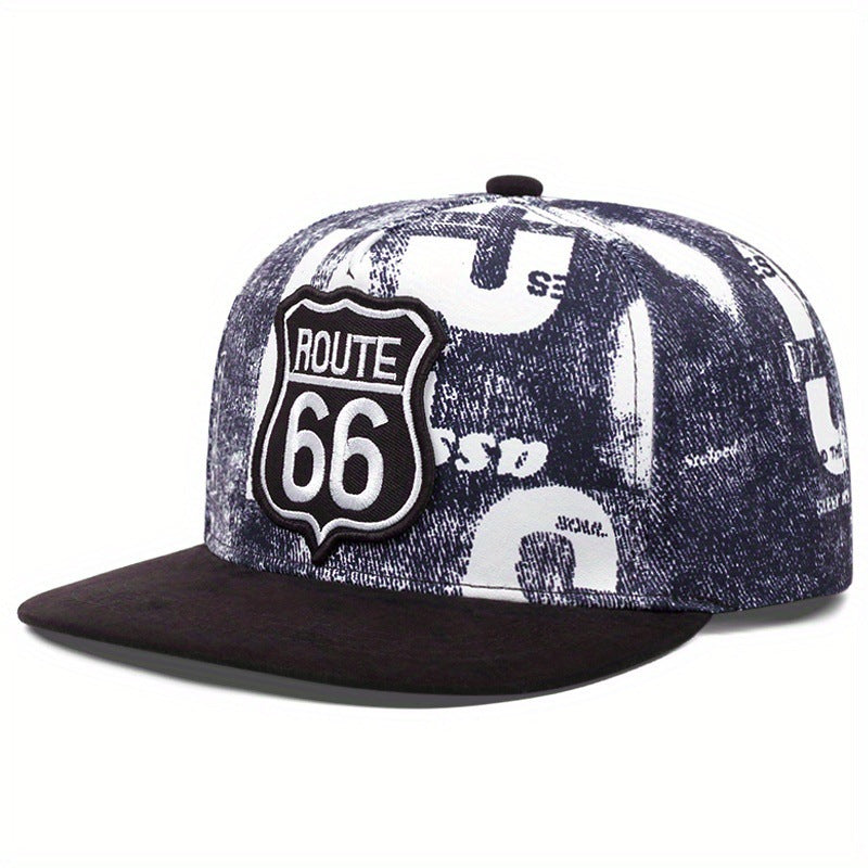 Wholesale Flat Brim Baseball Cap Street Embroidery 66 Hip Hop Hat Acrylic Baseball Cap ACC-HT-QiNiao007