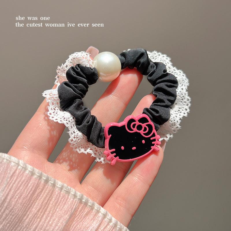 Wholesale Retro Lace Cartoon Cat Hair Scrunchies  ACCVIP-HS-Yint006