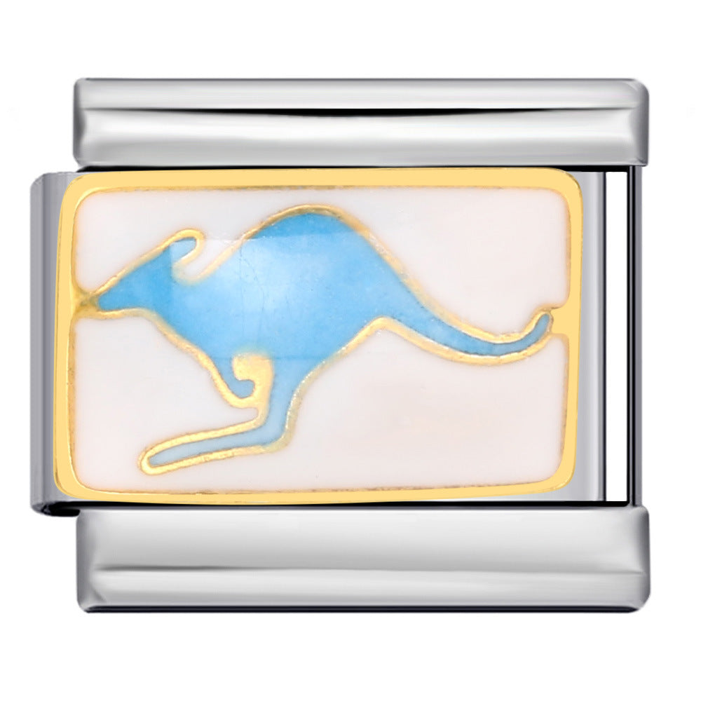 Wholesale Italian Charm Bracelet 9mm DIY Splicing Removable Oil Drop Animal Stainless Steel Composable Bracelet