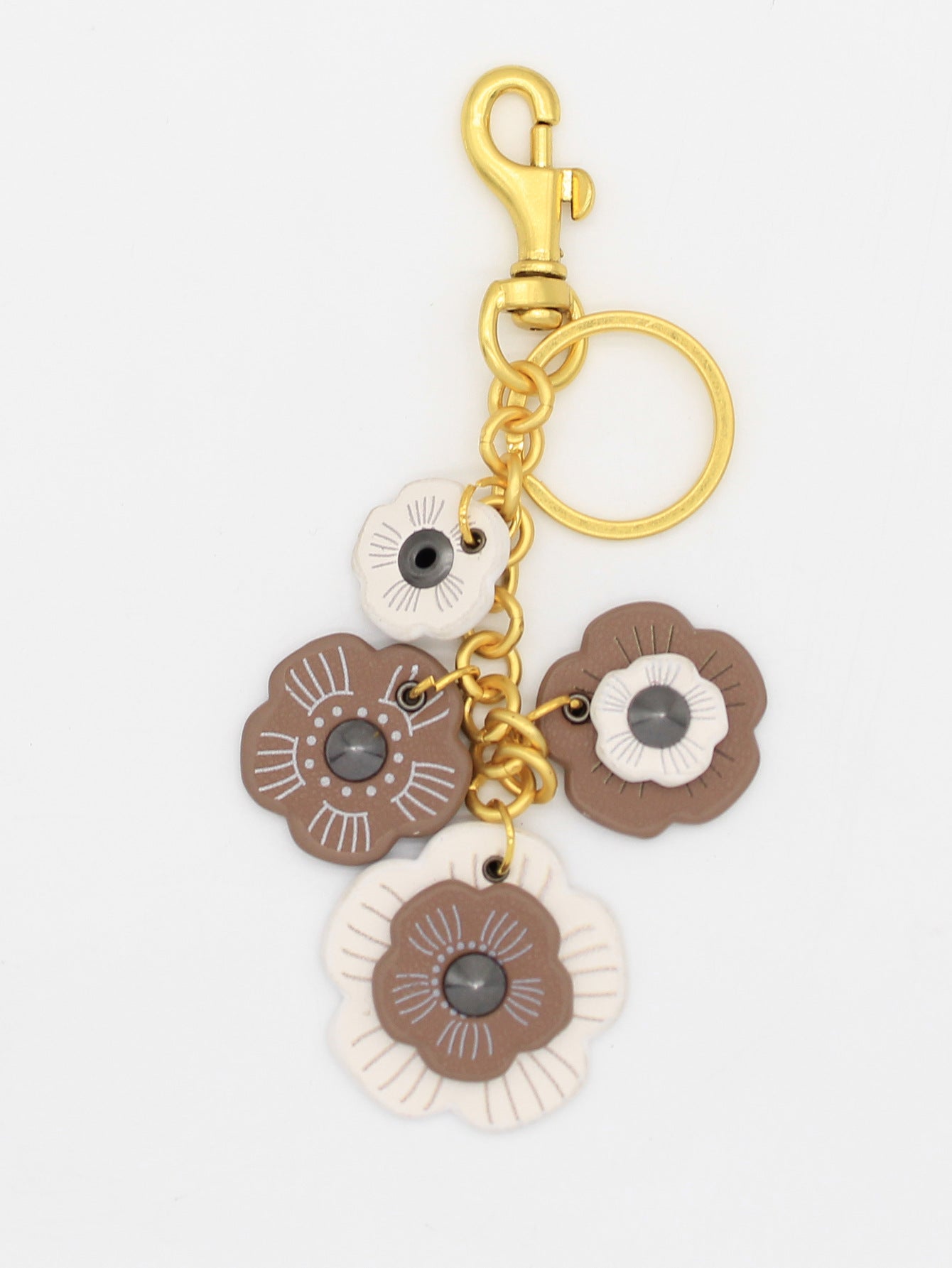 Wholesale Retro PU Flower Keychain Bag Charm Fashion Camellia Phone Lanyard Resale Accessory