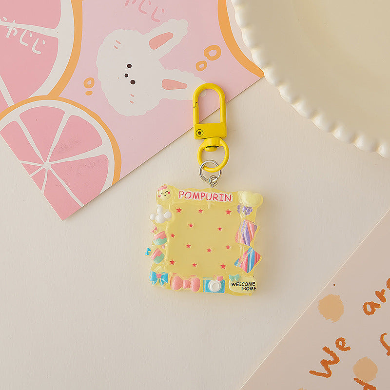 Wholesale Macaron Color Cartoon Luminous Photo Frame Keychain