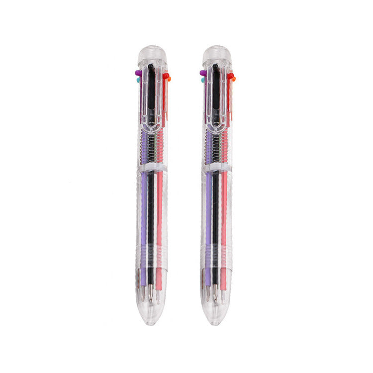 Wholesale creative transparent 6 color ballpoint pen