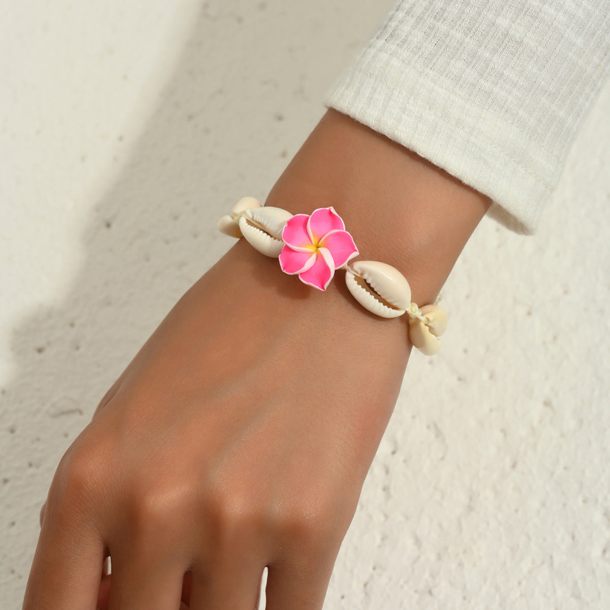 Wholesale Polymer Clay Flower Shell Necklaces Bracelet Anklets ACC-NE-Yeb002