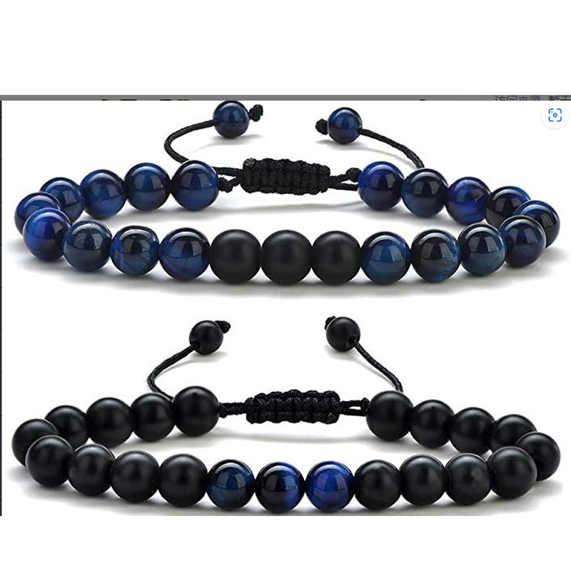 Braccialetto tessuto yoga di pietra vulcanica colorata turchese braccialetto di gioielli in lega all'ingrosso 5 pezzi