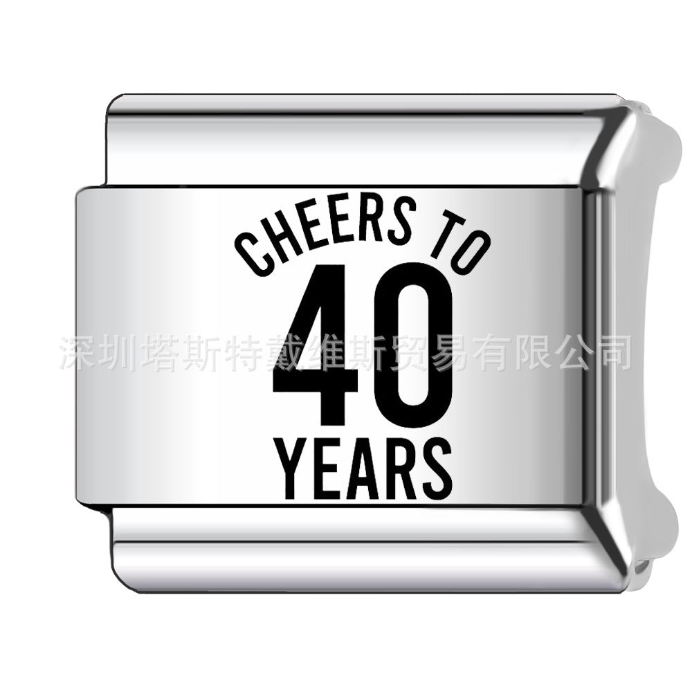 Wholesale 9mm Italian Charm Starter Bracelets DIY square Single Section Creative Stainless Steel Composable Bracelet