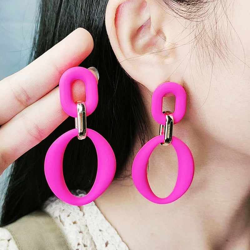 Wholesale Buckle Spray Paint Acrylic Fresh Earrings