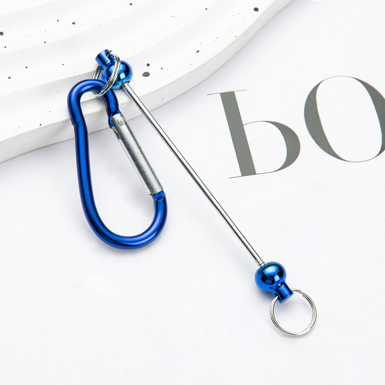 Wholesale Beadable DIY Beaded Mountaineering Buckle D-Lock Metal Hook Keychain Backpack