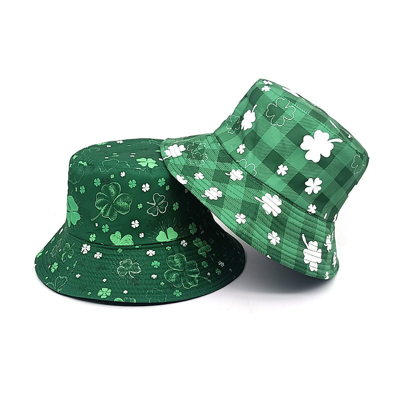 Wholesale Four Leaf Clover Print Bucket Hat ACC-HT-ShunMa017