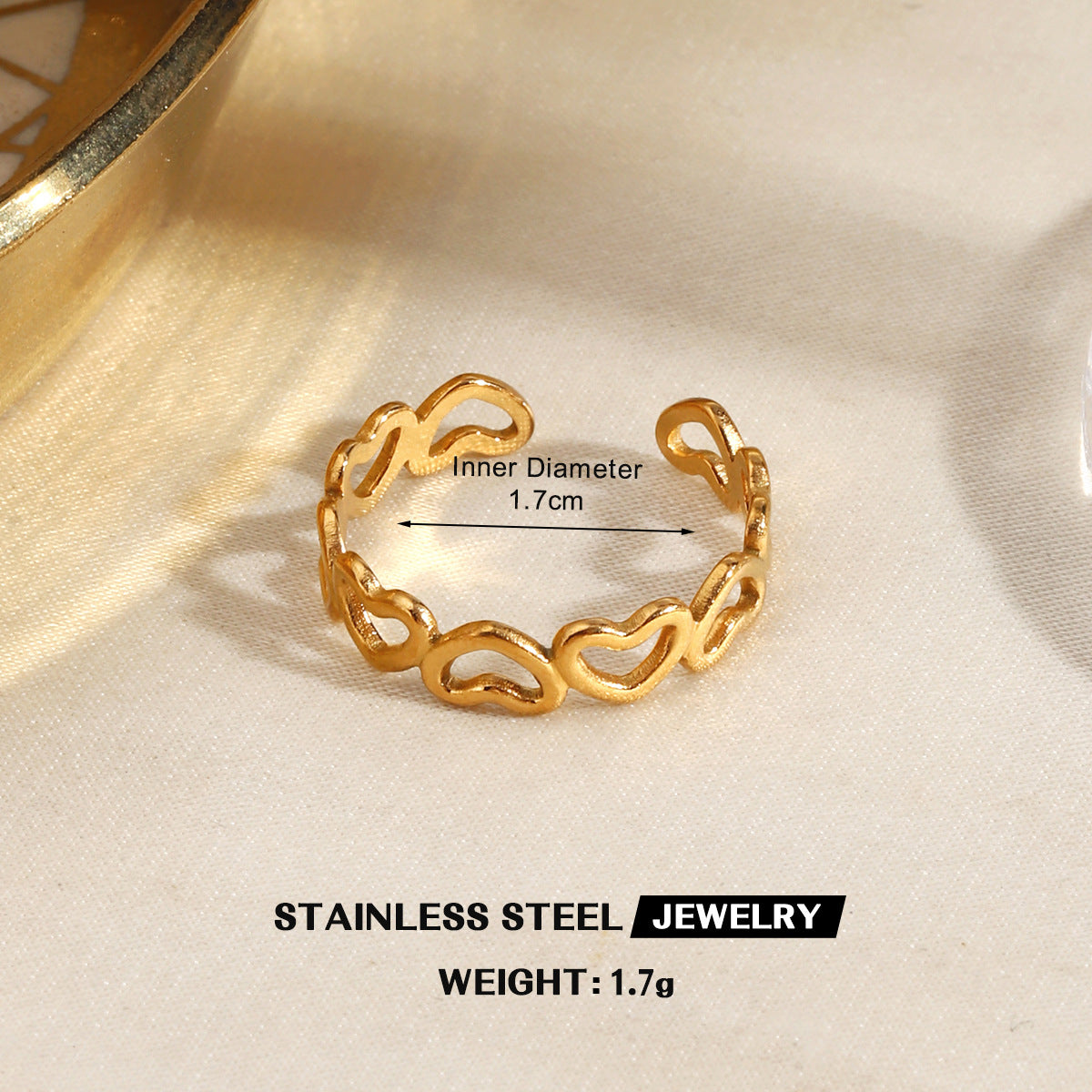 Wholesale Trendy Stainless Steel Gold Sun Ring Irregular Design Jewelry Accessory
