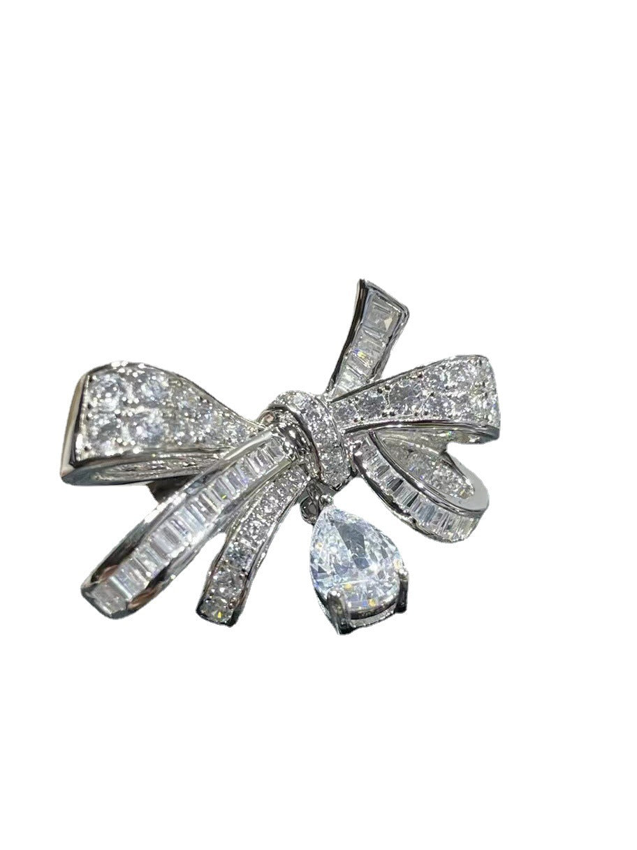 Wholesale Bowknot Water Drop Ring Women's Opening Adjustable Rings