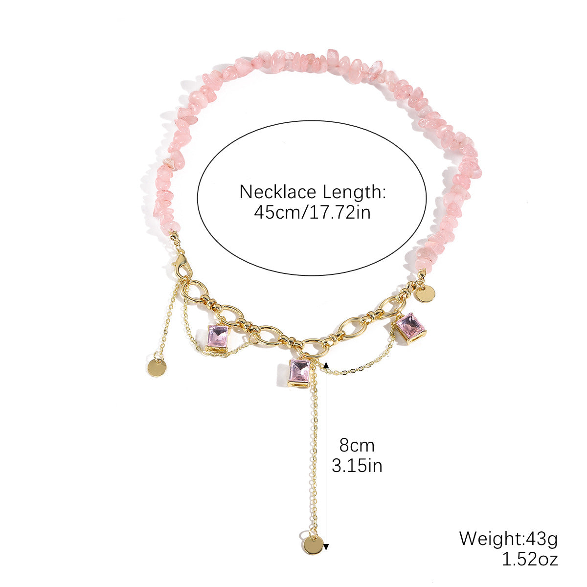 Wholesale High-End Clavicle Chain Niche Design Natural Stone Necklace Bracelet Earrings Accessories Women' s Summer Suit
